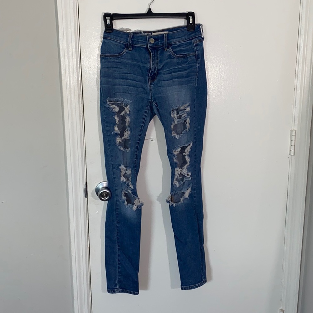 Ripped blue jeans